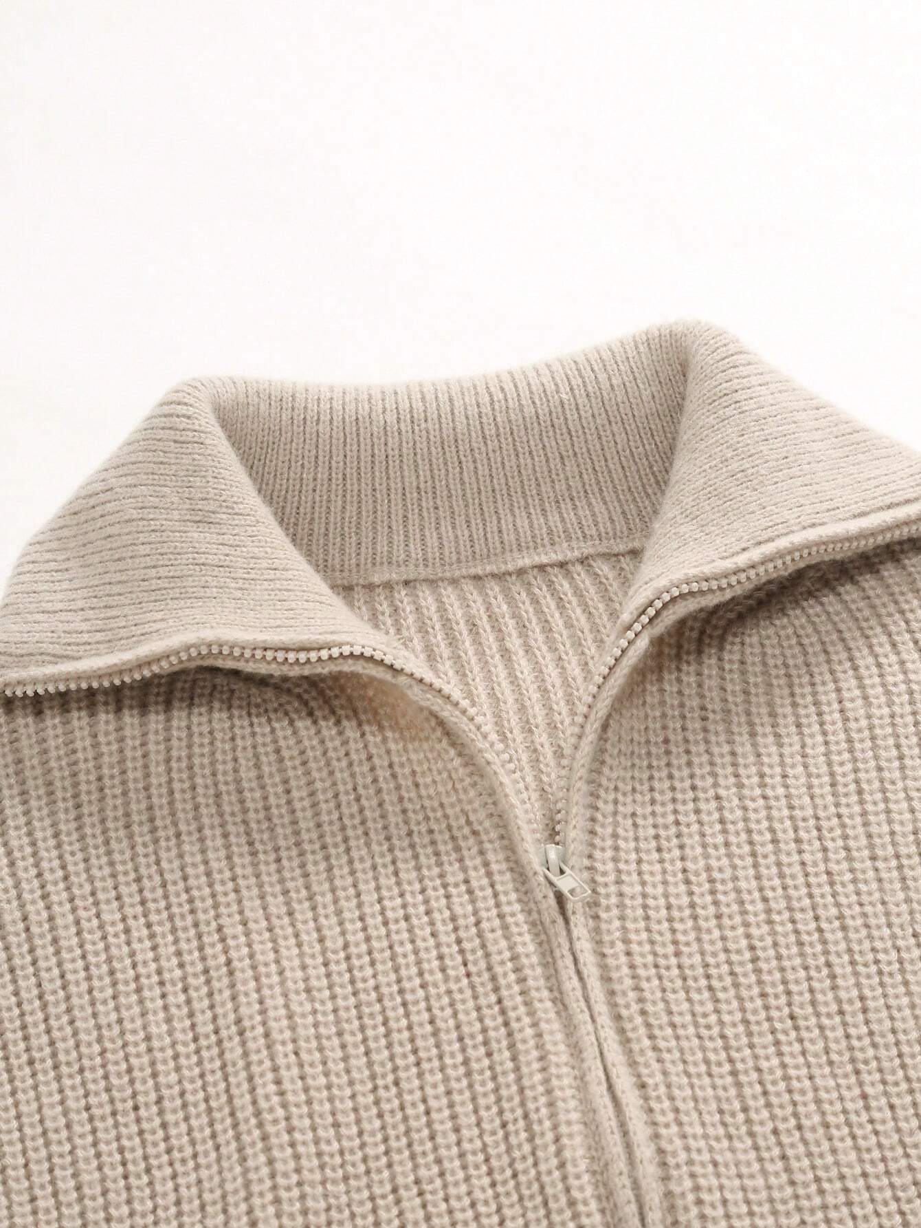 Zipped Knit Cardigan