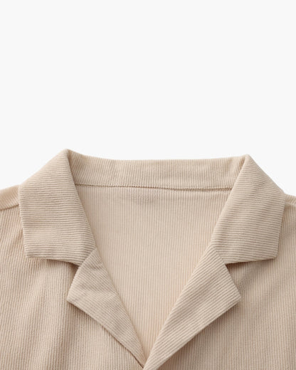 Corduroy Shirt and Shorts Set