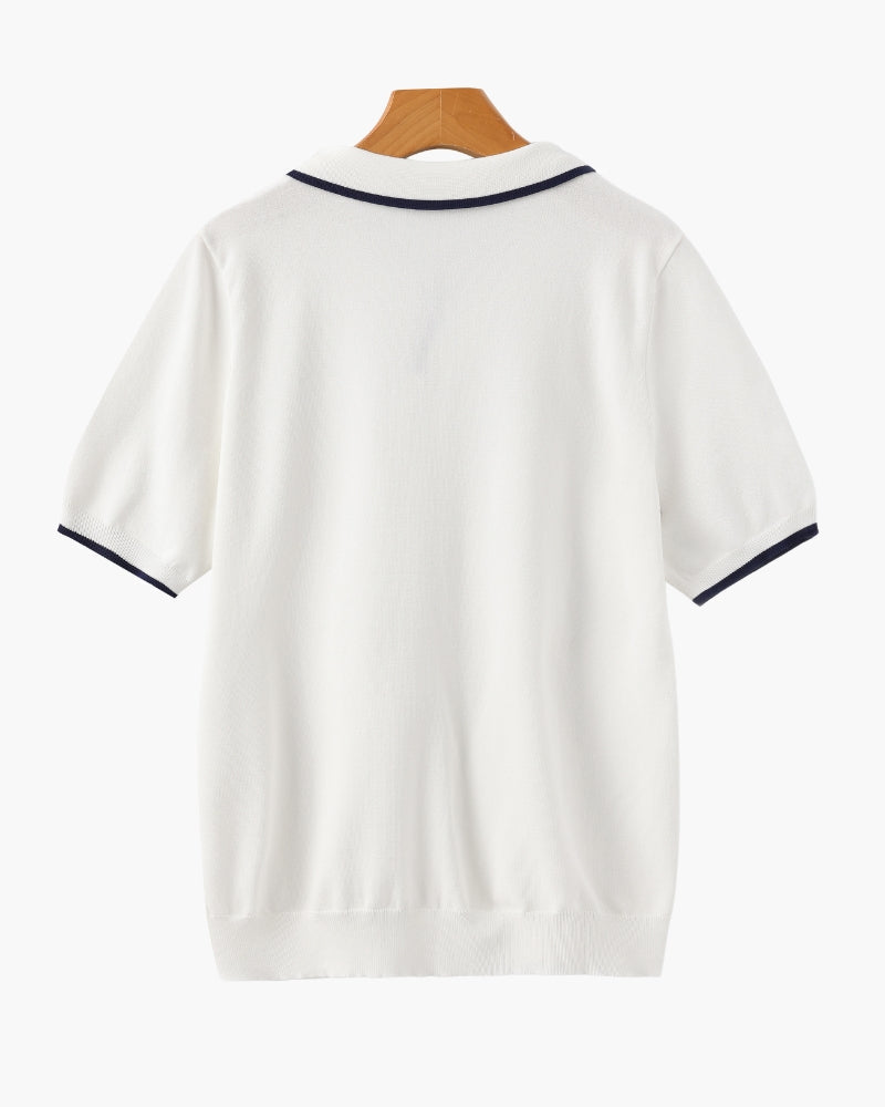 Navy Contrast Trim Polo