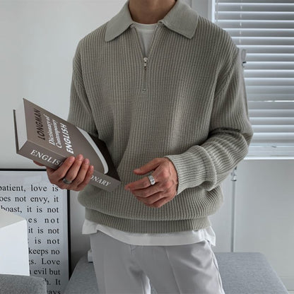 Long Sleeve Polo Sweatshirt