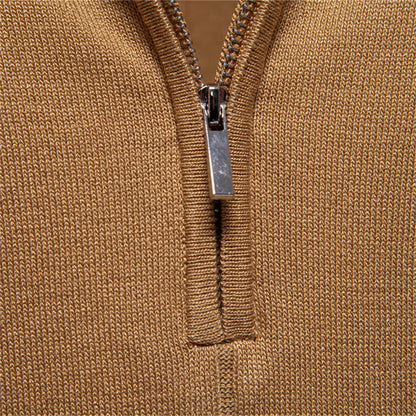 Ribbed Zip Polo